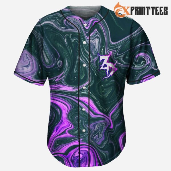 Purple Oil Slick Zeds Dead Baseball Jersey For EDM Festivals High