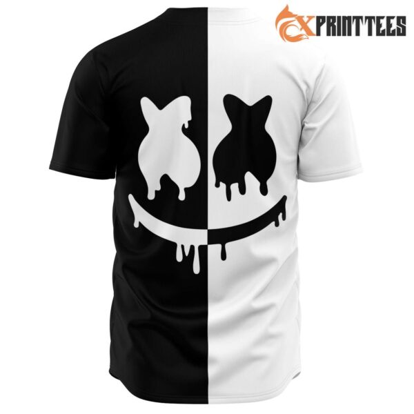 Marshmello DJ Split Black And White Baseball Jersey, EDM Cothing For