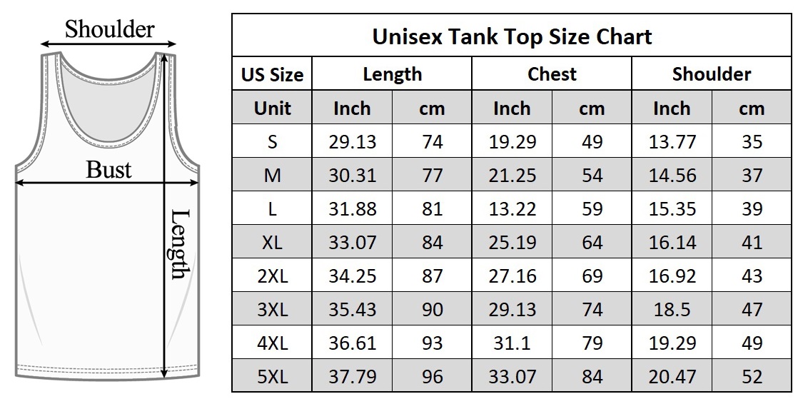 Tank Top Size Chart